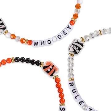 FOCO Cincinnati Bengals NFL White 3 Pack Team Friendship Bracelet