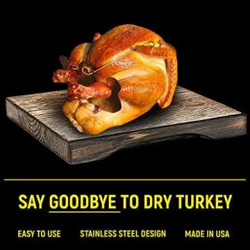 Turbo Trusser for Turkey I As Seen on Shark Tank I Cooks Evenly for Juicier Meat I Stainless Steel & Dishwasher Safe I Easy for Oven, Smoker, Roaster, Grill, Rotisserie, & Deep Fryer