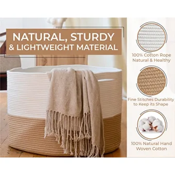 HOMYAM XXXLarge Woven Blanket Storage Basket for Home