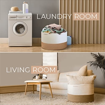 HOMYAM XXXLarge Woven Blanket Storage Basket for Home