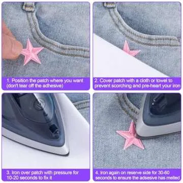 PAGOW 30 Star Iron On Patches for Clothing & Crafts