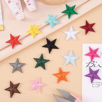 PAGOW 30 Star Iron On Patches for Clothing & Crafts