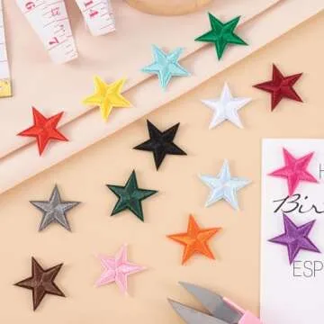 PAGOW 30 Star Iron On Patches for Clothing & Crafts