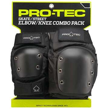 Pro-Tec Street Knee and Elbow Pad Protective Gear Set, Large