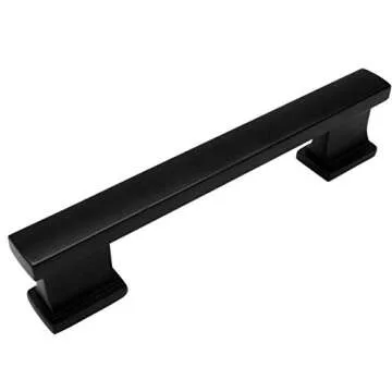 10 Pack - Cosmas 702-4FB Flat Black Contemporary Cabinet Hardware Handle Pull - 4" Inch (102mm) Hole...