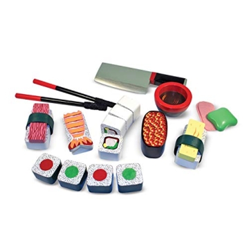Melissa & Doug Wooden Sushi Slicing Play Food Set