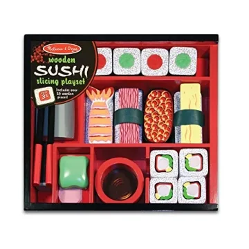 Melissa & Doug Wooden Sushi Slicing Play Food Set