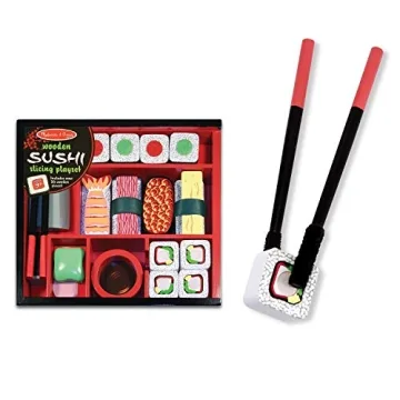 Melissa & Doug Wooden Sushi Slicing Play Food Set