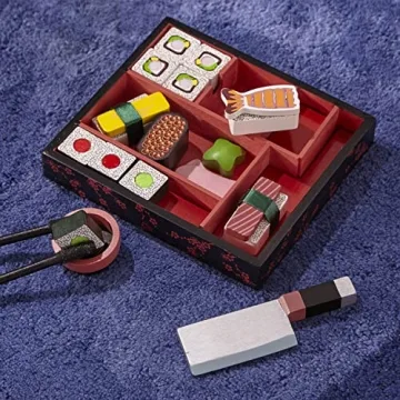 Melissa & Doug Wooden Sushi Slicing Play Food Set