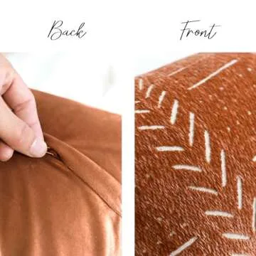 BlissBlush Brick Red Decorative Throw Pillow Covers 20X20, Set of 2, Boho Farmhouse Cushion Cover, Cozy Soft Accent Pillowcase for Couch Sofa Bed Living Room Home Décor