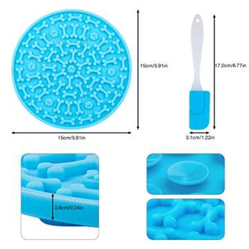 MooonGem Dog Lick Pad, Pet Bathing Grooming Distraction Wall Mounted Silicone Slow Feeder Mat with Strong Suction, 2 Pack