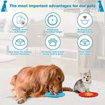 MooonGem Dog Lick Pad, Pet Bathing Grooming Distraction Wall Mounted Silicone Slow Feeder Mat with Strong Suction, 2 Pack