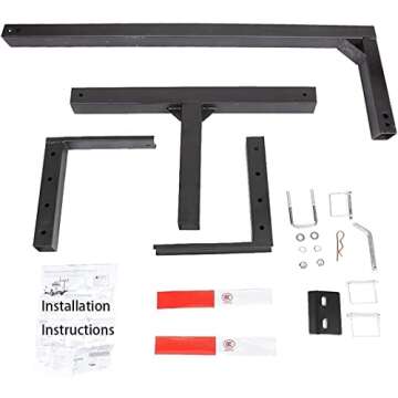 PENSUN Truck Bed Extender, 2 in 1 Design Foldable Pick Up Truck Bed Hitch Mount Extension Rack for Canoe Kayak Ladder Lumber, 800lbs Load Capacity, w/Reflective Tapes (Truck Bed Extender)