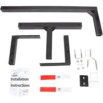 PENSUN Truck Bed Extender, 2 in 1 Design Foldable Pick Up Truck Bed Hitch Mount Extension Rack for Canoe Kayak Ladder Lumber, 800lbs Load Capacity, w/Reflective Tapes (Truck Bed Extender)