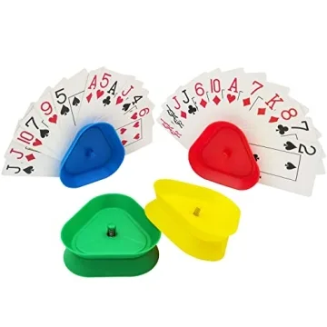 Yuanhe Playing Card Games Holder - 4Pack Little Hands Cards Tray for Kids, Seniors, Hands Free Cards...