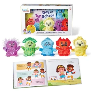 hand2mind Feelings Family Introductory Storybook and Plush Set, Toddler Emotions Book, Social Emotio...