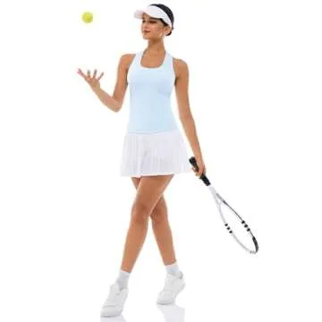 Ukaste Women's Studio Essential Racerback Tank Top Yoga Performance Workout Tops (Sky Blue, 8)