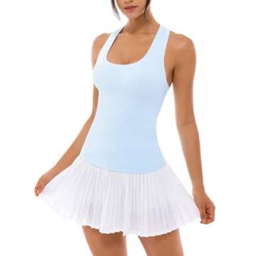 Ukaste Women's Studio Essential Racerback Tank Top Yoga Performance Workout Tops (Sky Blue, 8)