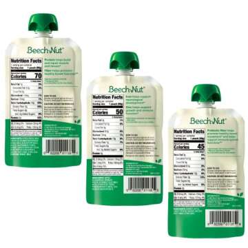 Beech-Nut Baby & Toddler Food Pouches Variety Pack, Protein & Fiber/Iron & Zinc/Prebiotic Fiber Fruit & Veggie Purees, 3.5 oz (18 Pack)