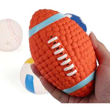 LifeCom Latex Dog Play-Chew-Fetch Ball/Squeaky Dog Play Rugby/Football for Pet Toy/Floating Ball for...