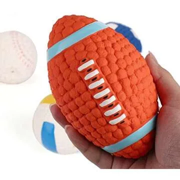 LifeCom Latex Dog Play-Chew-Fetch Ball/Squeaky Dog Play Rugby/Football for Pet Toy/Floating Ball for...