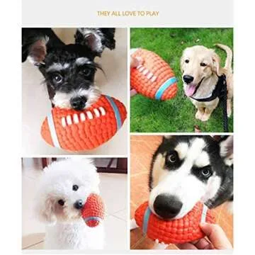 LifeCom Latex Dog Play-Chew-Fetch Ball/Squeaky Dog Play Rugby/Football for Pet Toy/Floating Ball for Toy Interactive Fetch & Play (Large)