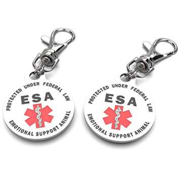 Durable Personalized Service Dog Tag for Emotional Support Animals