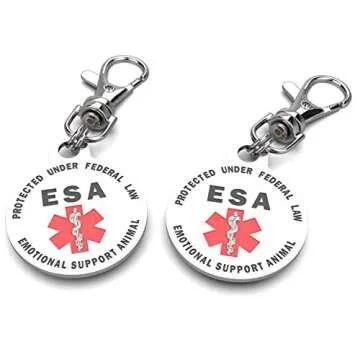 Durable Personalized Service Dog Tag for Emotional Support Animals
