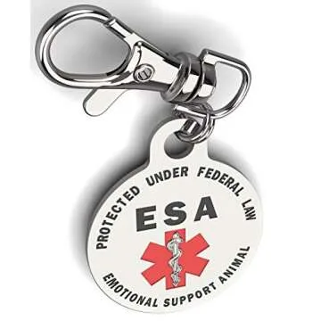 Durable Personalized Service Dog Tag for Emotional Support Animals