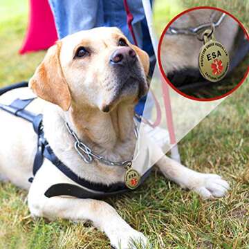 Durable Personalized Service Dog Tag for Emotional Support Animals