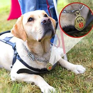 Durable Personalized Service Dog Tag for Emotional Support Animals