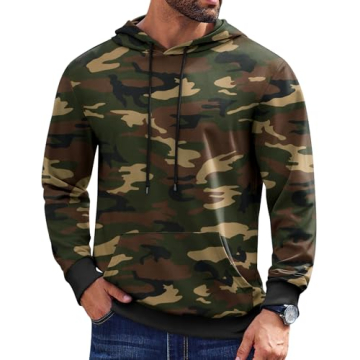 COOFANDY Mens Hoodie Pullover Long Sleeve Casual Fashion Sweatshirts Drawstring Gym Hooded Shirt wit...