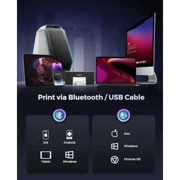 MUNBYN Bluetooth Thermal Label Printer, 4x6 Shipping Label Printer for Shipping Packages, Compatible with iOS, Android, PC, Mac, Chrome OS, Etsy, Ebay, Shopify, Amazon, USPS