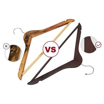 ELONG HOME Wooden Hangers - Elegant 20 Pack for Organized Closets