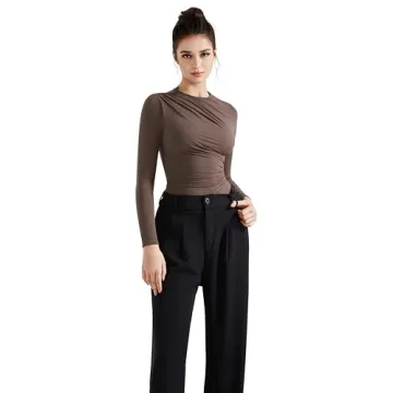 Mock Neck Long Sleeve Top for Women - SUUKSESS