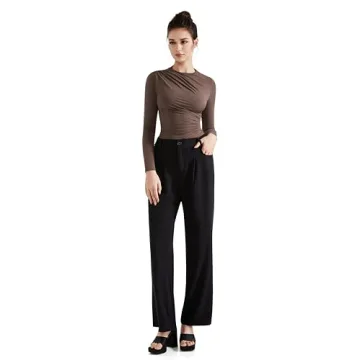 Mock Neck Long Sleeve Top for Women - SUUKSESS