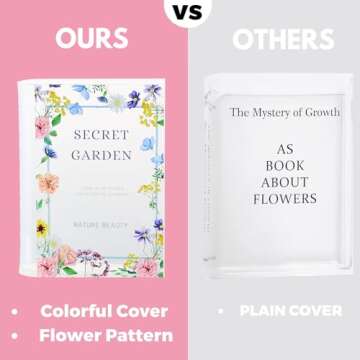 PORPAN Book Vase, Acrylic Book Vase for Flowers, Book Flower Vase Clear, Book Shaped Vase, A Book About Flowers Vase, Modern Decorative Vase for Home, Office, Bedroom, Living Room, Dining Table