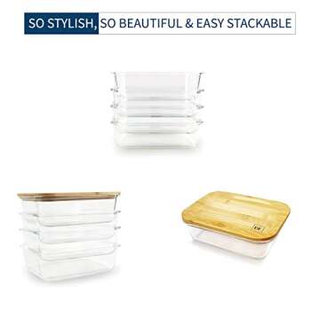 Eco-Friendly DE Glass Food Storage Containers 4 Pack