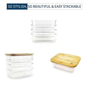Eco-Friendly DE Glass Food Storage Containers 4 Pack