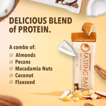 Prolon Fast Bars | Keto, Gluten Free, Dairy Free, Plant Based Protein, Intermittent Fasting Bars | Developed to Not Break Your Fast | Coconut Macadamia Nut, 12 Ct