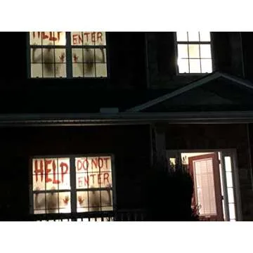 Angmart 2PCS Halloween Giant Bloody Window Posters Window Clings Party Decoration Haunted House Door Cover Creepy School Dormitory Window 60" x 60"