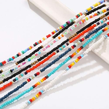 XIJIN Handmade Beaded Anklets Women Boho Colorful Adjustable