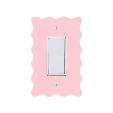 Wave Switch Plate Cover - Light Switch Cover - Custom Switch Plate Cover (Single Rocker, Pink)
