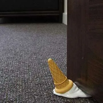 LIOOBO Plastic Door Stopper Ice Cream Shaped Slip Resistant Finger Protector Creative Door Stops