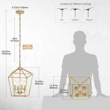 Stunning 4 Light Metal Cage Chandelier for Your Home