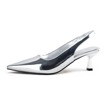 DREAMCIA Women's Comfortable Slingback Kitten Heels