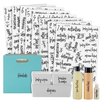 Talented Kitchen Baby & Nursery Labels – 232 Script Kids Bedroom Storage Labels for Dressers, Toys...