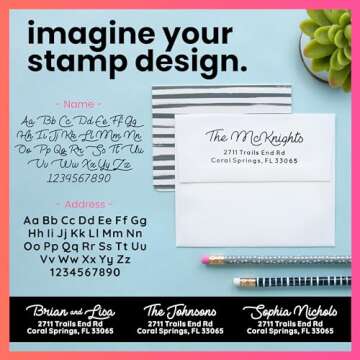 ExcelMark Custom Return Address Stamp – Self Inking Rubber Stamp – 3 Sizes and 8 Designs to Choose from