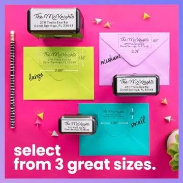 ExcelMark Custom Return Address Stamp – Self Inking Rubber Stamp – 3 Sizes and 8 Designs to Choose from