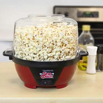 West Bend Stir Crazy 6-Quart Popcorn Machine for Movie Nights and More
